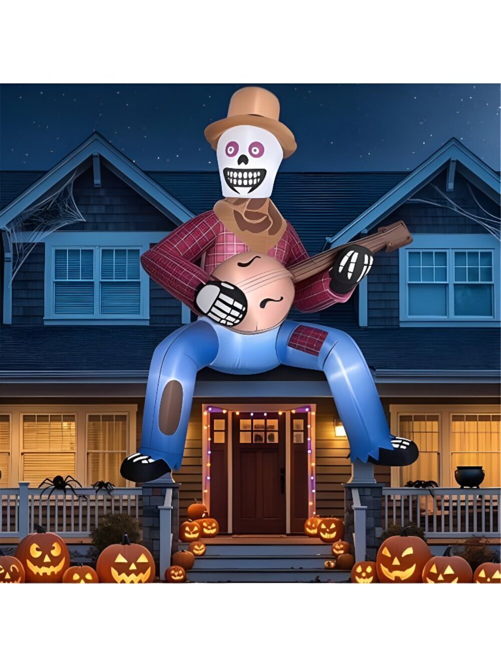 12FT Halloween Inflatables Outdoor, Giant Skeleton Blow Up Yard Decor